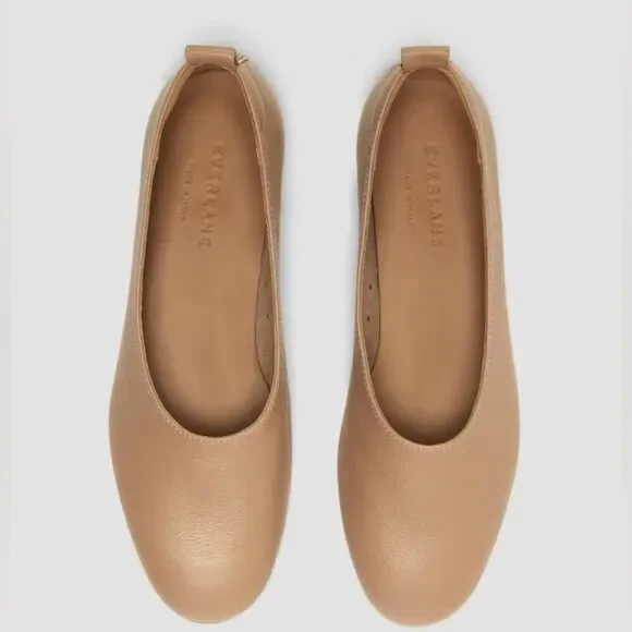 NEW EVERLANE THE day Glove Leather Flats in Tan - Picture 6 of 7